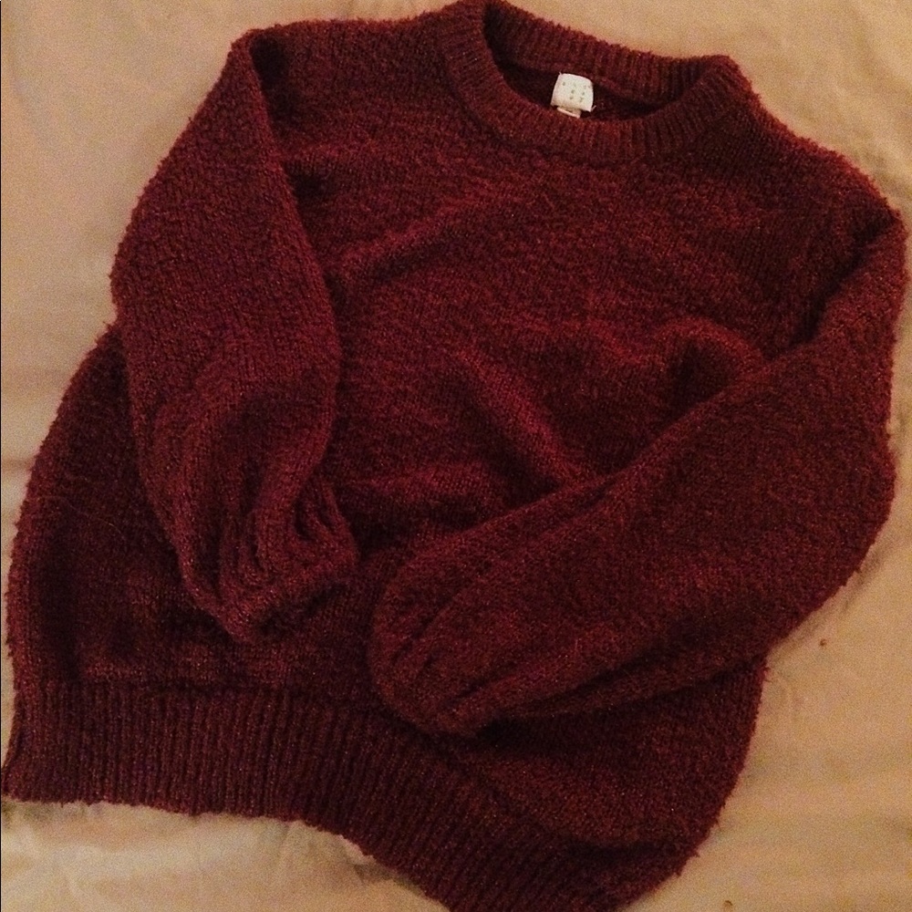 🖤 Wine Red Chunky Knit Sweater 🖤